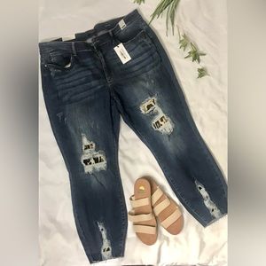 New with Tags, Judy Blue, High Waist, Leopard Patch, Skinny Fit Jeans, Size 22W